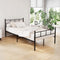 King Single Metal Bed Frame Black Steel Slatted Platform Bed Frame