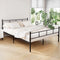 Artiss Queen Metal Bed Frame Steel Tube Slat Base 300kg Black Platform Bed