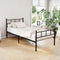 Single Metal Bed Frame Black Steel Slatted Platform Bed Frame