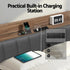 Artiss Metal Bed Frame King Size with 2-Tier Hidden Storage with Charging Station