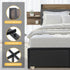 Artiss Metal Bed Frame King Size with 2-Tier Hidden Storage with Charging Station
