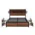 Double Bed Frame with Charging Station 4 Drawers Storage Oak