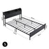Artiss Single Metal Bed Frame – GRID Black, LED Headboard, Storage, Charging Ports