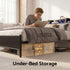 Artiss Single Metal Bed Frame – GRID Black, LED Headboard, Storage, Charging Ports
