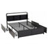 Artiss Queen Metal Bed Frame 4 Drawers Hidden Storage Headboard HEDY