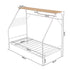 Single House Bed Frame Metal Canopy Bed Storage Shelf for Kids White