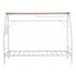 Single House Bed Frame Metal Canopy Bed Storage Shelf for Kids White