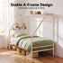Single House Bed Frame Metal Canopy Bed Storage Shelf for Kids White