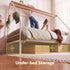 Single House Bed Frame Metal Canopy Bed Storage Shelf for Kids White