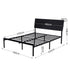 Bed Frame Queen Size LED Metal Bed Base with Charging Station LAN
