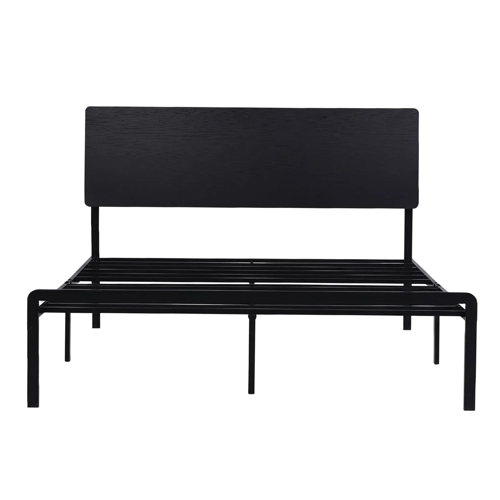 Bed Frame Queen Size LED Metal Bed Base with Charging Station LAN