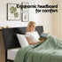 Bed Frame Queen Size LED Metal Bed Base with Charging Station LAN