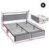 Metal Bed Frame King Size LED Charging Station 2 Drawers