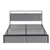 Metal Bed Frame King Size LED Charging Station 2 Drawers