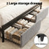 Metal Bed Frame King Size LED Charging Station 2 Drawers