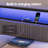 Metal Bed Frame Queen Size LED Charging Station 2 Drawers