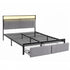 Metal Bed Frame Queen Size LED Charging Station 2 Drawers