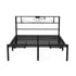 Double Bed Frame with Charging Station & Storage Drawers Metal