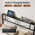 Double Bed Frame with Charging Station & Storage Drawers Metal