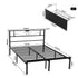 Queen Bed Frame with Charging Station & Storage Drawers Metal
