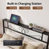Queen Bed Frame with Charging Station & Storage Drawers Metal