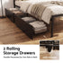 Queen Bed Frame with Charging Station & Storage Drawers Metal