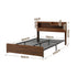 Artiss Double Bed Frame Metal with Charging Station LED Light Storage Shelf