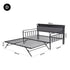 Double Daybed with Trundle – Charging Ports, LED Frame, Storage Headboard