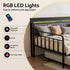 King Single Daybed with Trundle – Charging Ports, LED Frame, Storage Headboard