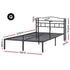 Artiss Queen Bed Frame with Charging Station – WAVE Storage Headboard Black