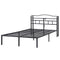 Artiss Queen Bed Frame with Charging Station – WAVE Storage Headboard Black