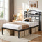 Bed Frame Single Size with Charging Station WAVE
