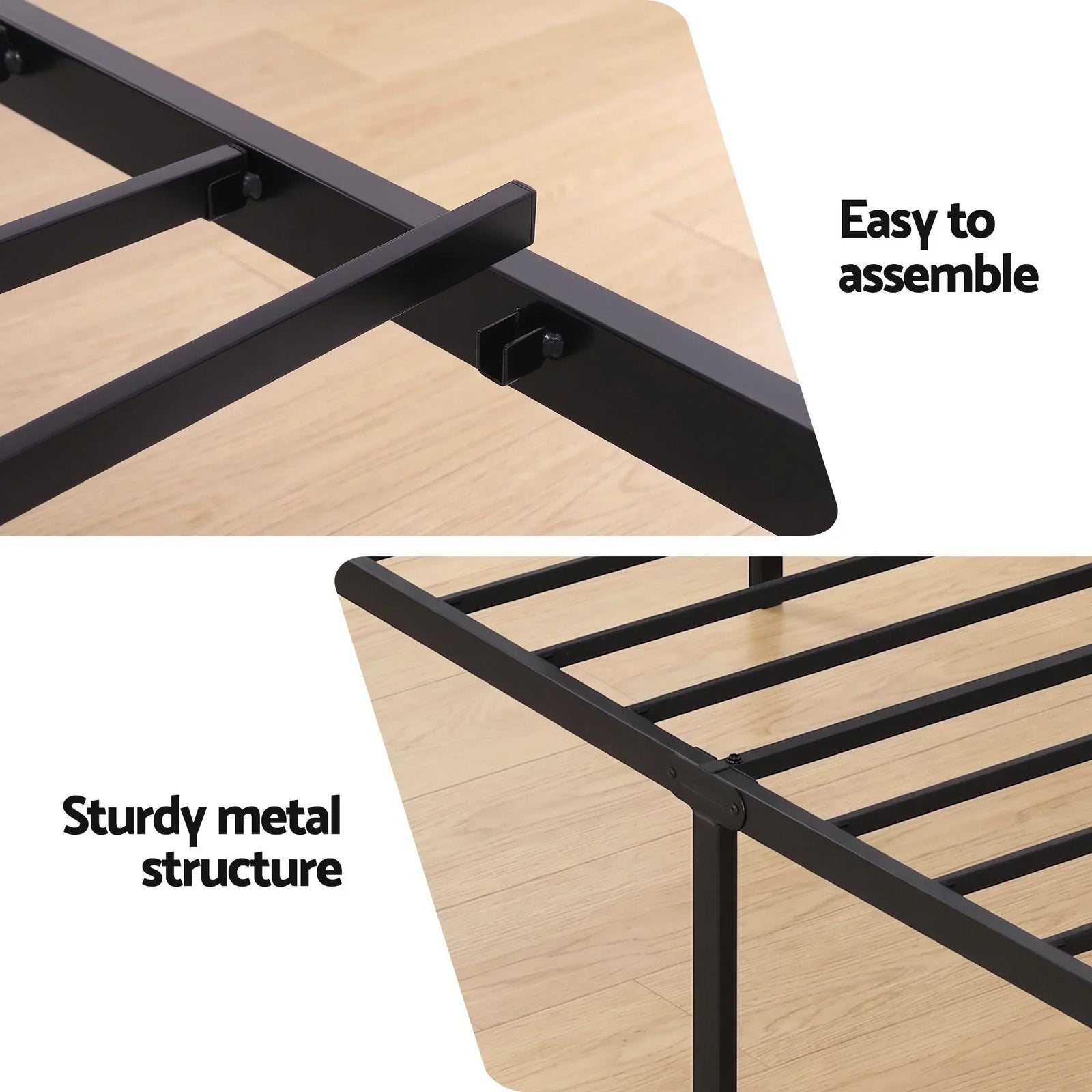 Bed Frame Single Size with Charging Station WAVE