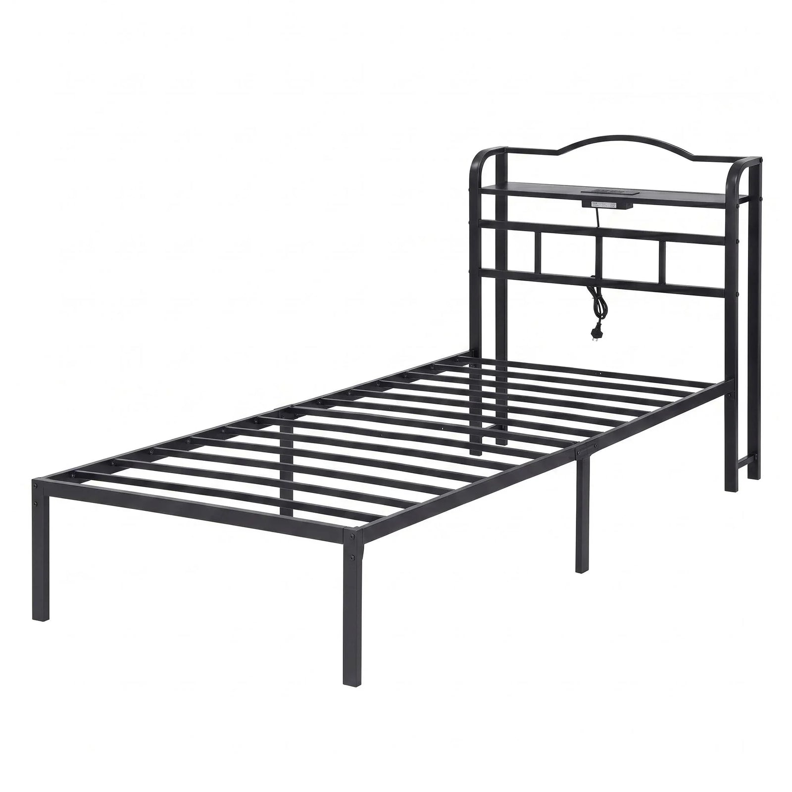 Bed Frame Single Size with Charging Station WAVE