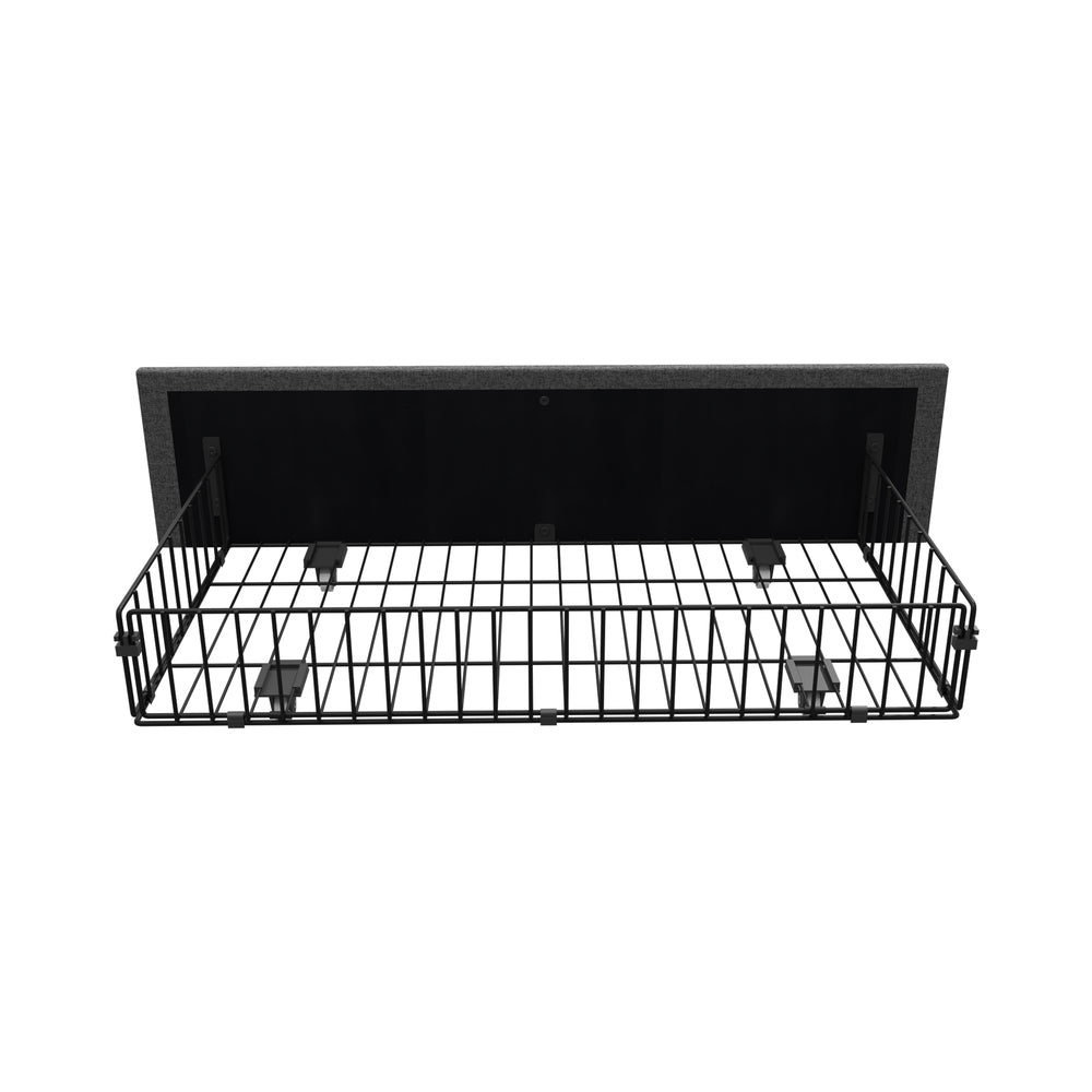 2x Trundle Drawers for Bed Frame w/ Wheels Storage Metal Grey