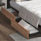 Oikiture 2x Bed Frame Storage Drawers with Wheels Metal Brown