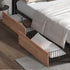 Oikiture 2x Bed Frame Storage Drawers with Wheels Metal Brown