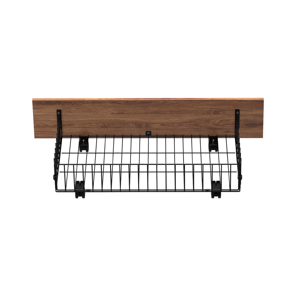 Oikiture 2x Bed Frame Storage Drawers with Wheels Metal Brown