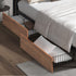 Oikiture 4x Bed Frame Storage Drawers with Wheels Metal Brown