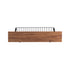 Oikiture 4x Bed Frame Storage Drawers with Wheels Metal Brown