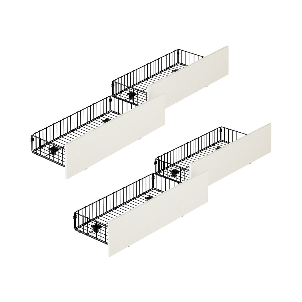 4x Trundle Drawers for Bed Frame Beige