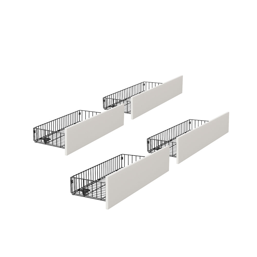 Oikiture 4 Pack Under Bed Storage Drawers on Wheels Metal Frame Drawers Beige
