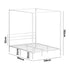 Canopy Bed Frame Double – White Metal Platform with 183cm Tall Frame
