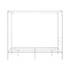 Canopy Bed Frame Queen – White Metal Platform with 183cm Tall Frame
