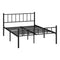 Oikiture Bed Frame Double Size Metal Base Platform Foundation Black