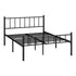 Oikiture Bed Frame Double Size Metal Base Platform Foundation Black