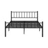 Queen Metal Bed Frame – Black 209×153cm Platform Base with Rails 300kg