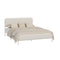 Oikiture Metal Bed Frame Double Size Tufted Bedhead Boucle Beige