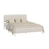 Oikiture Metal Bed Frame Double Size Tufted Bedhead Boucle Beige
