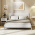Oikiture Metal Bed Frame Queen Size Tufted Bedhead Boucle Beige